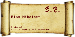 Biba Nikolett névjegykártya