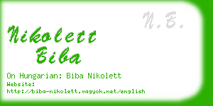 nikolett biba business card